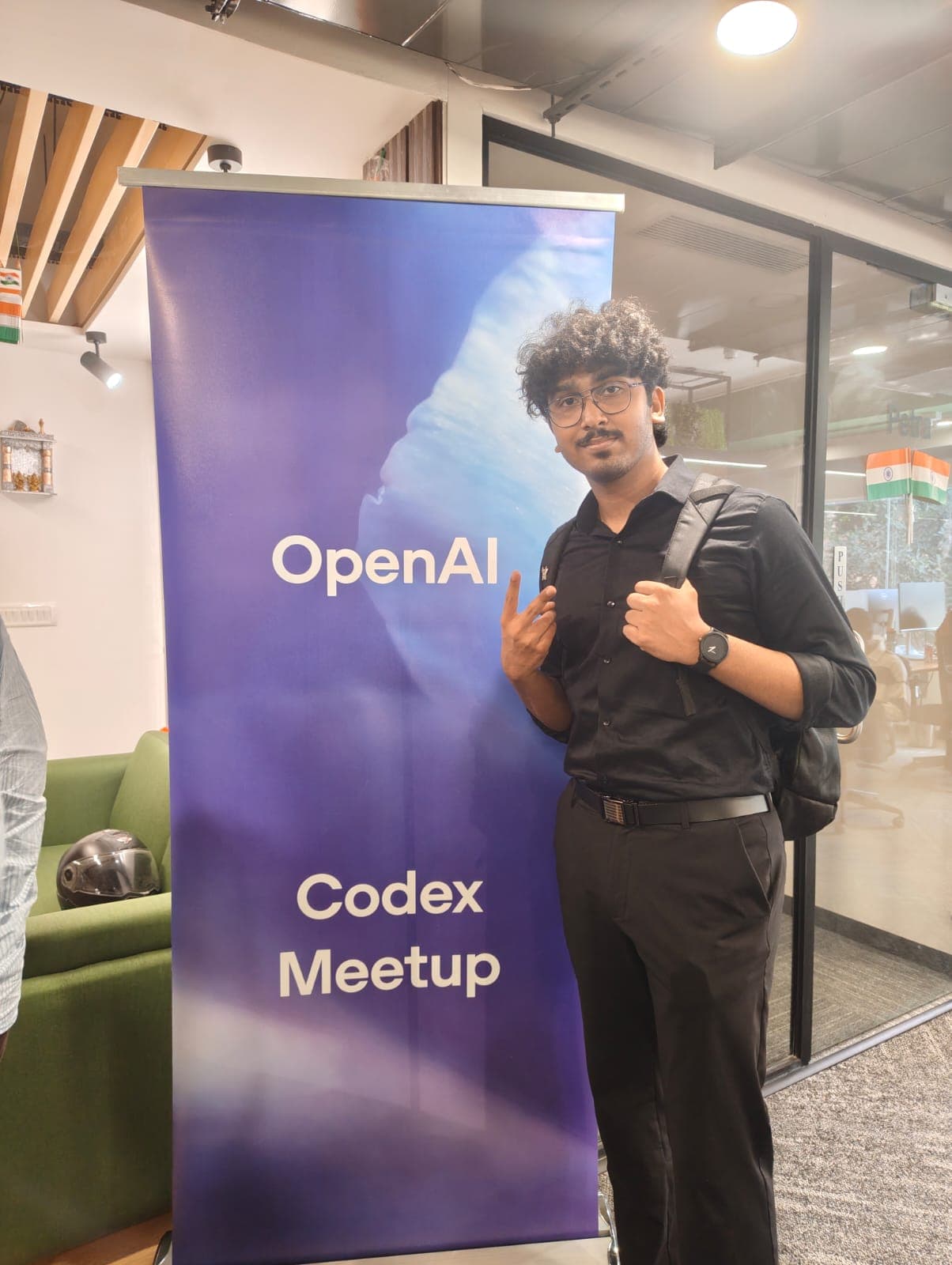 Midhun P M at the OpenAI Codex Community Hackathon in Bengaluru